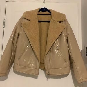 Faux vynil faux fur jacket - H&M